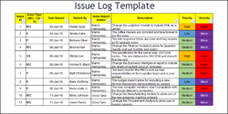 Issue Log Template for Prince2 and Agile