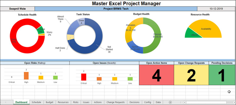 Master Excel Project Manager