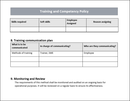 Training and competency communication plan